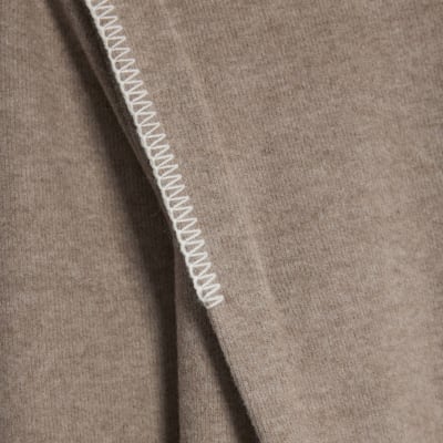 Brown Long Sleeve Whipstitch Sweatshirt