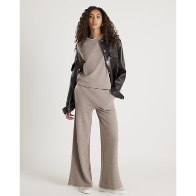 Brown Long Sleeve Whipstitch Sweatshirt