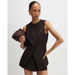 Brown Longline Tailored Waistcoat