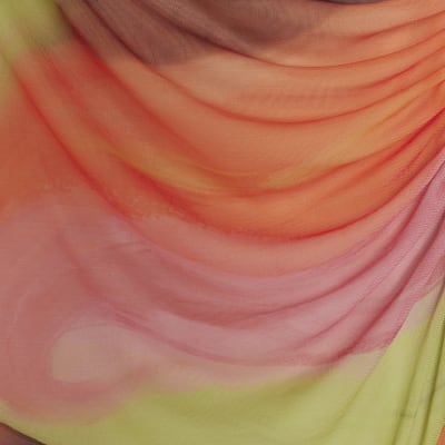 Brown Mesh Sleeveless Ruched Midi Dress