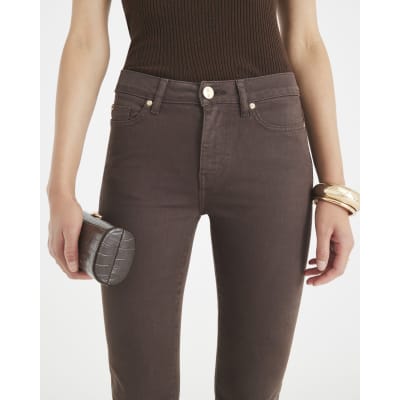 Brown Mid Rise Bootcut Jeans