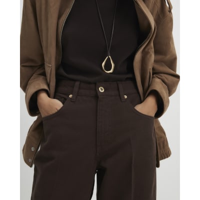 Brown Mid Rise Bootcut Jeans