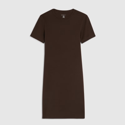Brown Mini T-Shirt Dress
