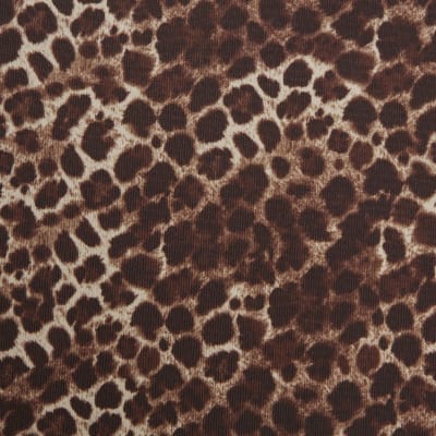 Brown Neoprene Leopard Print Boxy T-shirt