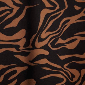 Brown Neoprene Zebra Print Boxy T-shirt