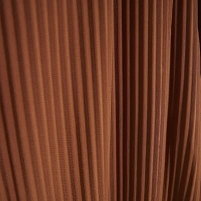 Brown Plisse Wide Leg Trousers