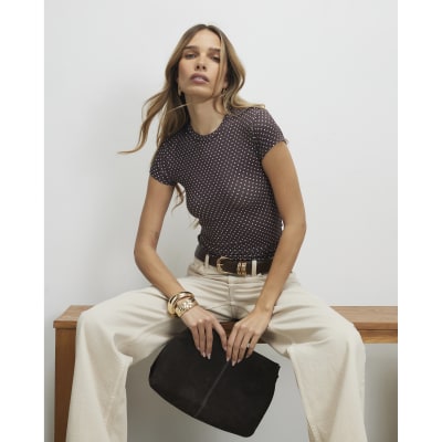 Brown Polka Dot T-Shirt