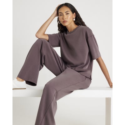 Brown Premium Drawstring Wide leg joggers
