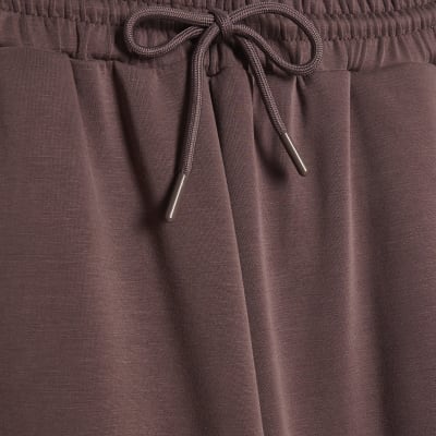 Brown Premium Drawstring Wide Leg Joggers