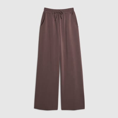 Brown Premium Drawstring Wide Leg Joggers