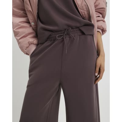 Brown Premium Drawstring Wide Leg Joggers