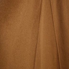 Brown Premium Godet Wool Blend Midi Skirt
