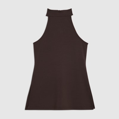 Brown Premium Halter Neck Top
