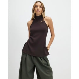 Brown Premium Halter Neck Top