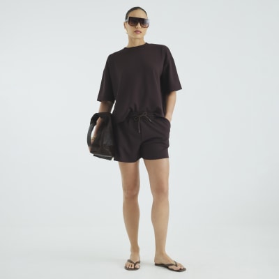 Brown Premium High Waisted Shorts