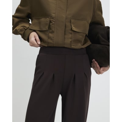 Brown Premium Pleat Front Trousers