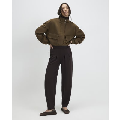 Brown Premium Pleat Front Trousers