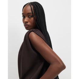Brown Premium Short Sleeve Bubble Hem Top