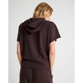 Brown Premium Short Sleeve Hooded Top