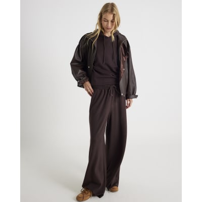 Brown Premium Short Sleeve Hooded Top