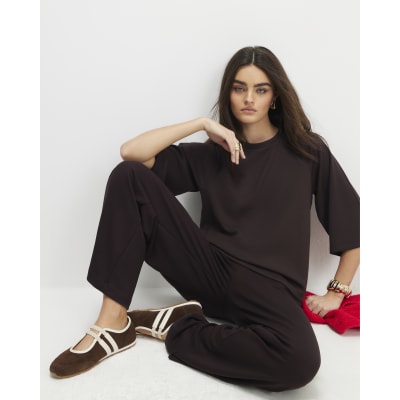 Brown Premium Short Sleeve Raglan Top