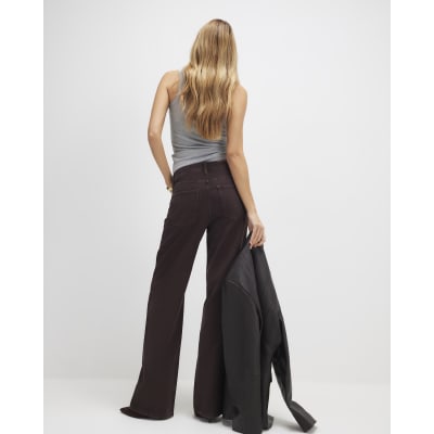 Brown Relaxed Straight Jeans
