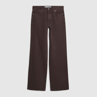 Brown Relaxed Straight Jeans