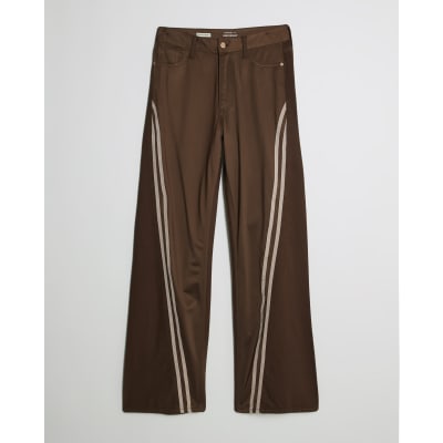 Brown Relaxed Straight Leg Hybrid Jeans
