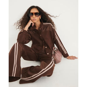 Brown Relaxed Straight Leg Hybrid Jeans