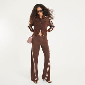 Brown Relaxed Straight Leg Hybrid Jeans