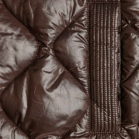 Brown Ribbed Collar Padded Jacket