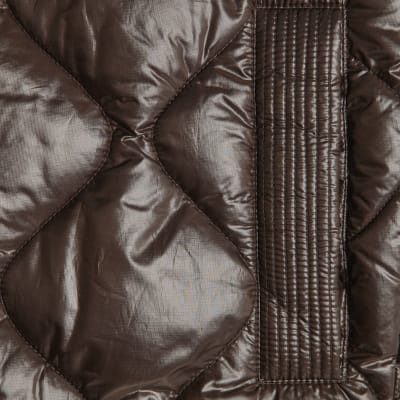 Brown Ribbed Collar Padded Jacket