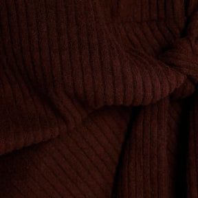 Brown Ribbed Side Knot Top