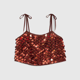Brown Sequin Crop Top