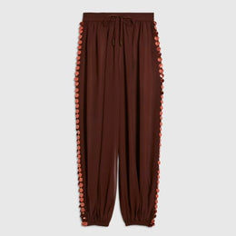 Brown Sequin Side Panel Hareem Trousers
