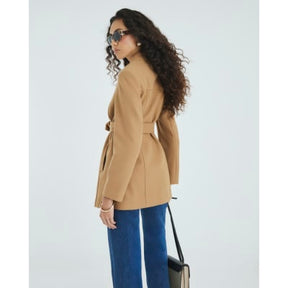 Brown Short Belted Wrap Coat