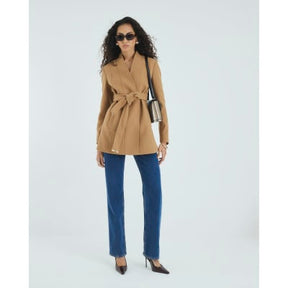 Brown Short Belted Wrap Coat