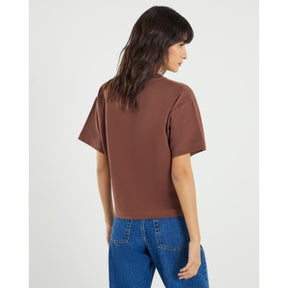 Brown Short Sleeve Boxy T-shirt