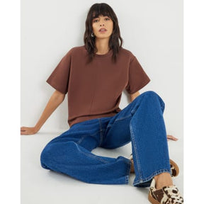 Brown Short Sleeve Boxy T-shirt