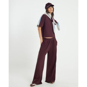 Brown Short Sleeve Cosy Boxy T-Shirt
