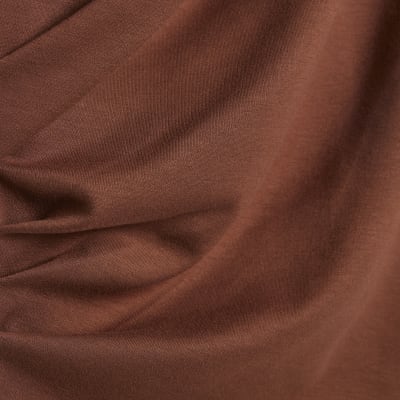 Brown Short Sleeve Drape Tunic Top