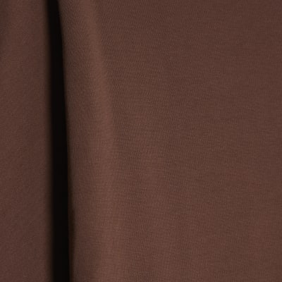 Brown Short Sleeve Mini T-shirt Dress