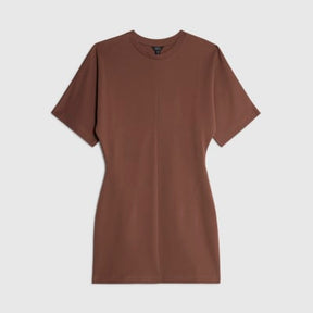 Brown Short Sleeve Mini T-shirt Dress