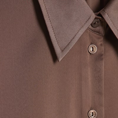 Brown Short Sleeve Relaxed Shirt