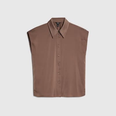 Brown Short Sleeve Relaxed Shirt