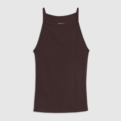 Brown Sleeveless Cotton Tank Top