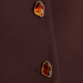 Brown Sleeveless Lapel Waistcoat