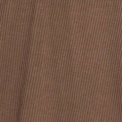 Brown Sleeveless Ribbed Roll Neck Halter Top