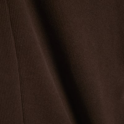 Brown Sleeveless Shoulder Pad Tank Top