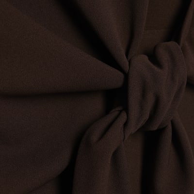 Brown Sleeveless Tie Side Top